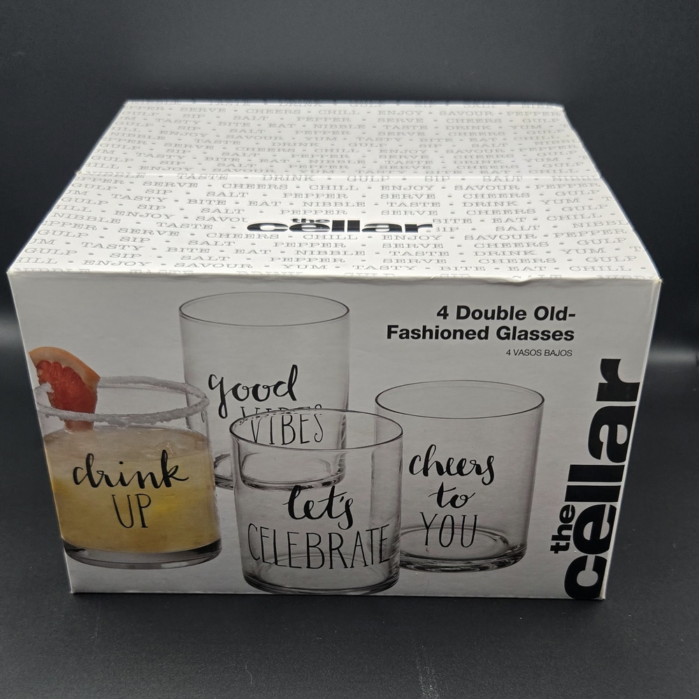 Double Old-Fashioned‎ Glasses Set - Black